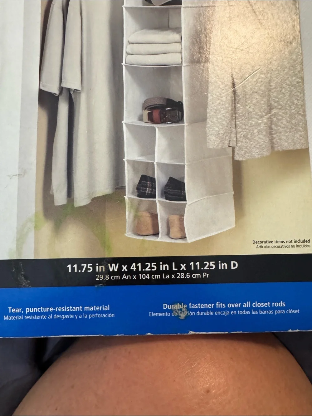 Mainstays White 9-Compartment Hanging Closet Organizer
